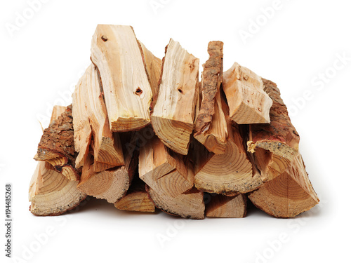 Fotografie, Obraz firewood on white background
