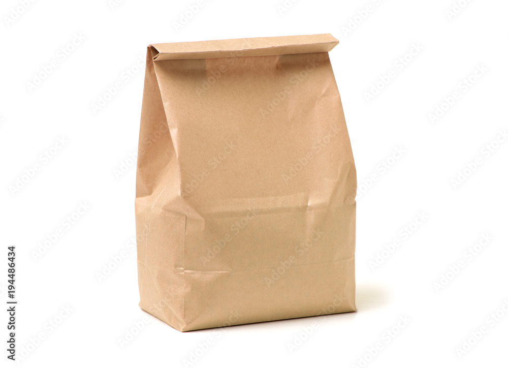 Brown paper bag isolated on white background Brown paper bag isolated on white background