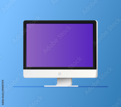 Vector flat computer monitor