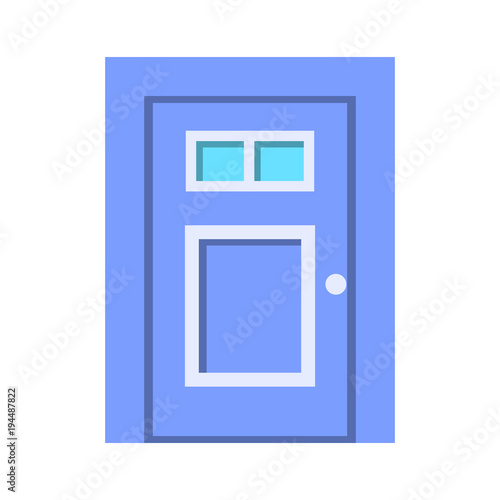 entrance door front view. homes and buildings vector element in cartoon style.