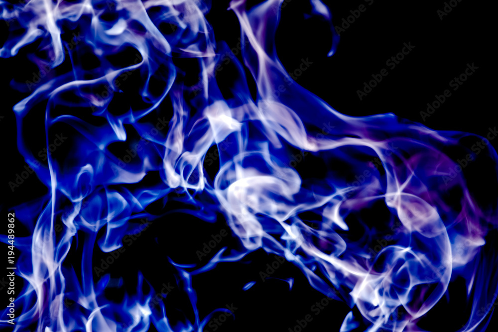 beautiful blue tongues of flame, fire dance, background texture