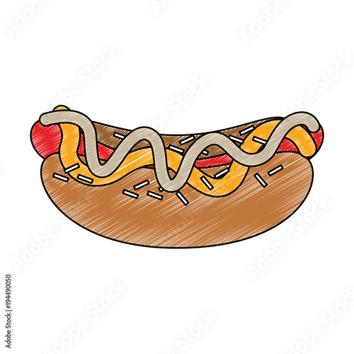 Hot dog fast food symbol vector illustration graphic design
