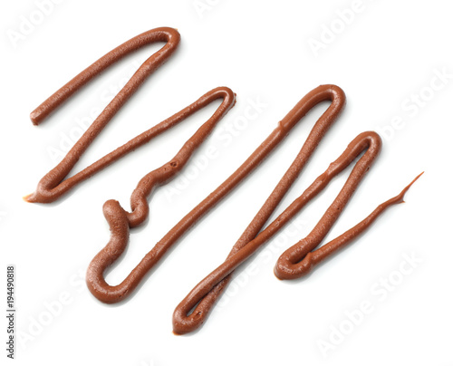 milk chocolate sauce isolated on a white background