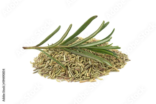 rosemary, dried, twig isolated on white background