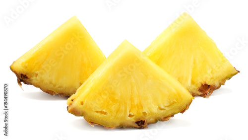 healthy background. pineapple slices isolated on white background