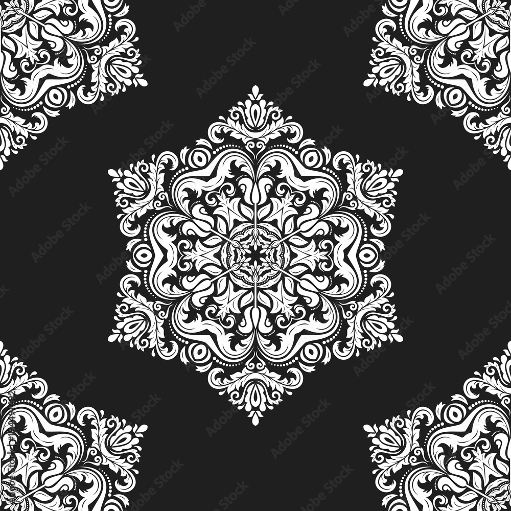 Classic seamless black and white pattern. Traditional orient ornament. Classic vintage background