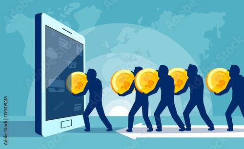 People spending money in Internet