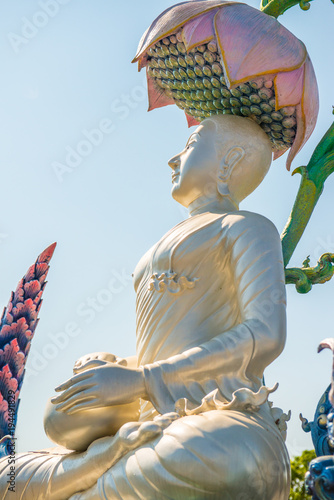 White Upakut monk statue photo