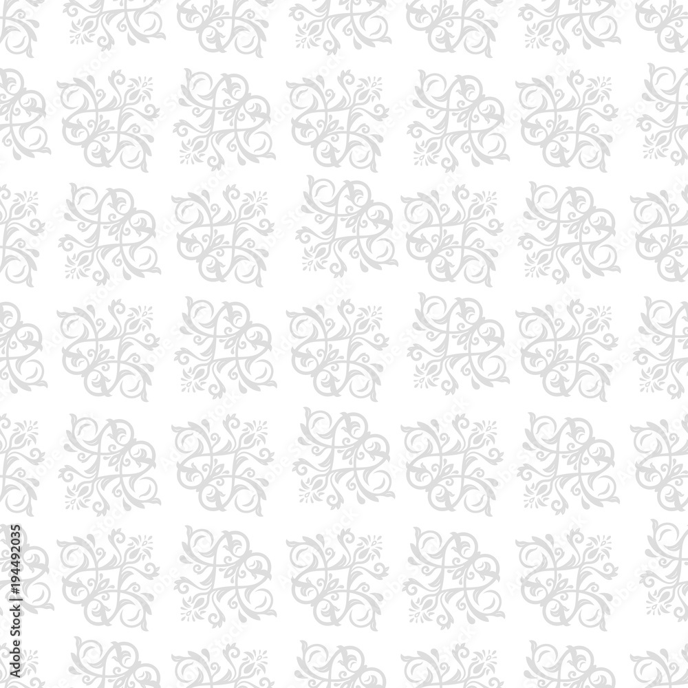 Classic seamless light silver pattern. Traditional orient ornament. Classic vintage background