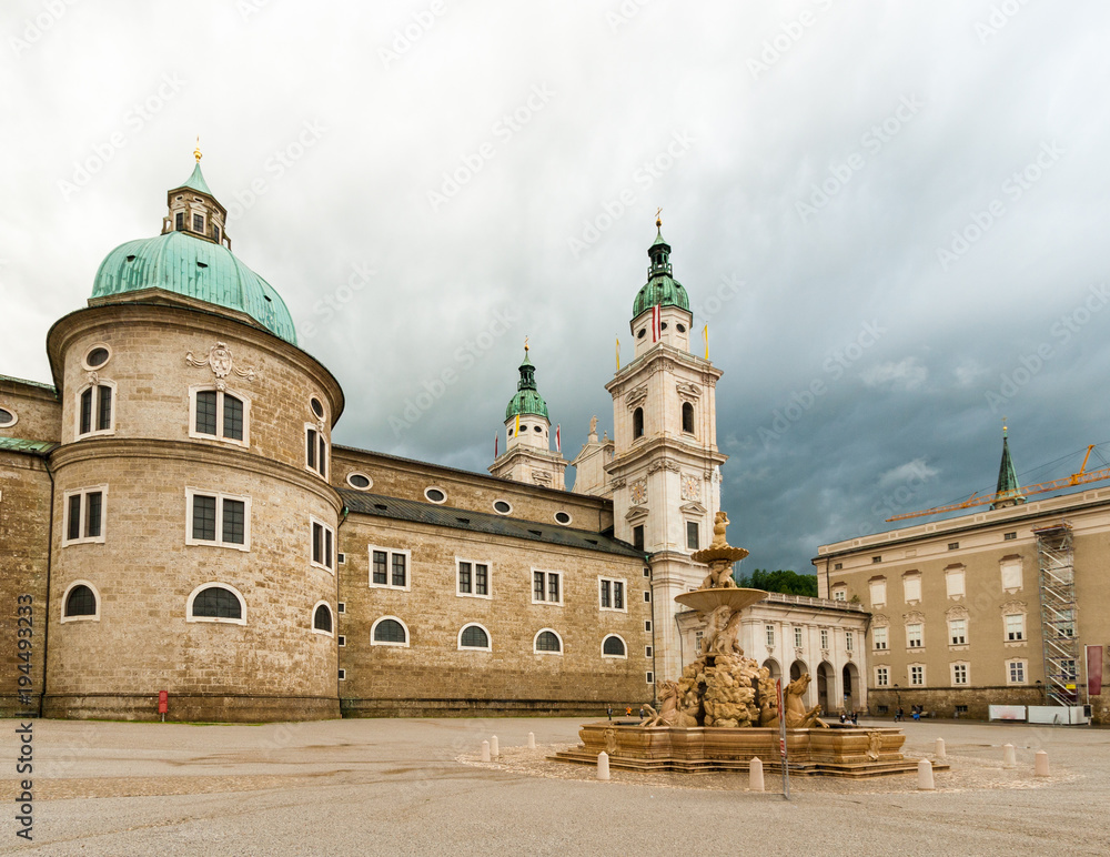 The baroque Salzburg Cathedral in Salzburg, Austria
