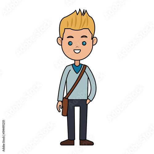 School boy cartoon vector illustration graphic design