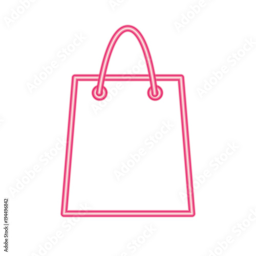 neon line shopping bag object to custom buy