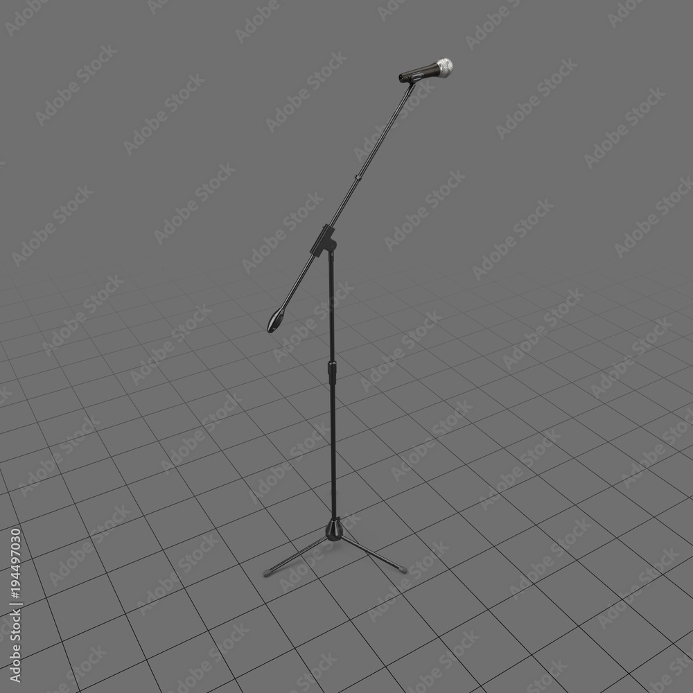 Microphone on adjustable stand Stock 3D asset | Adobe Stock