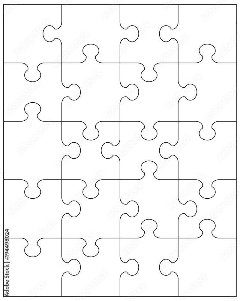Illustration of separate parts of white puzzle Illustration of separate parts of white puzzle