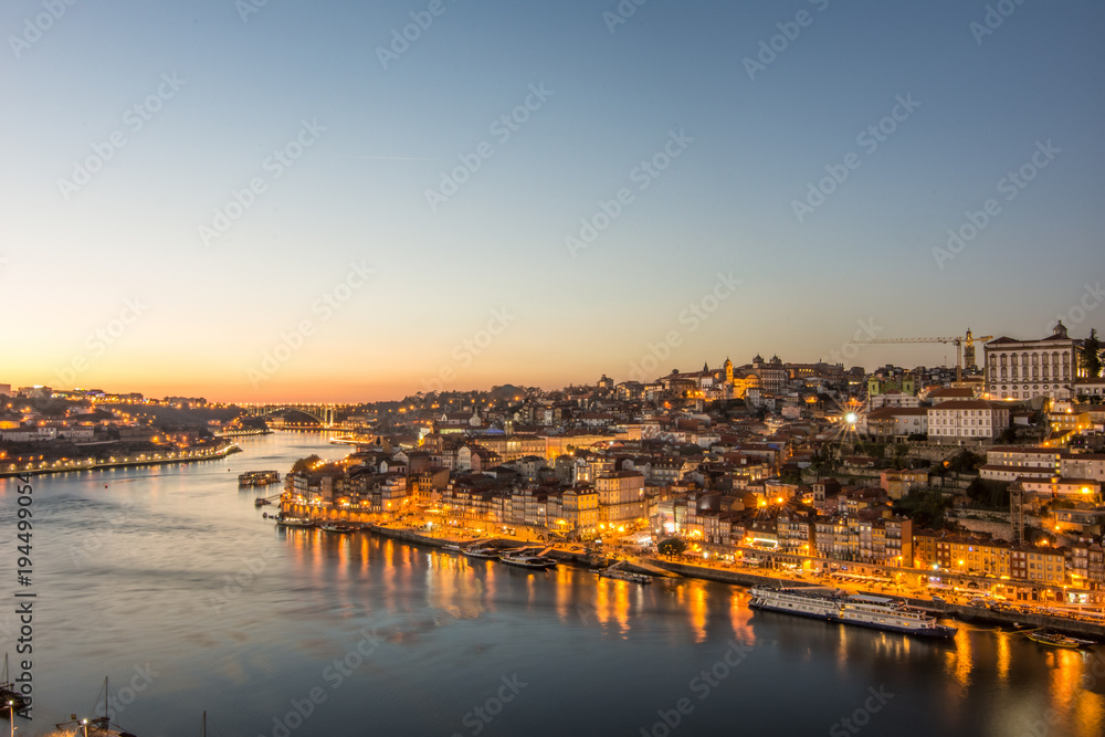 View of Porto at the sunset