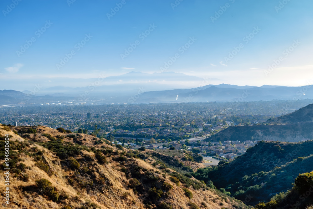 Inland empire of Southern California from mountains