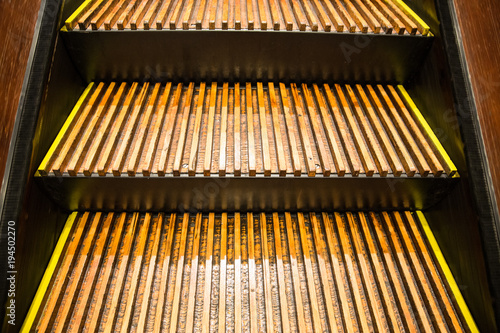 Vintage wooden escalator 