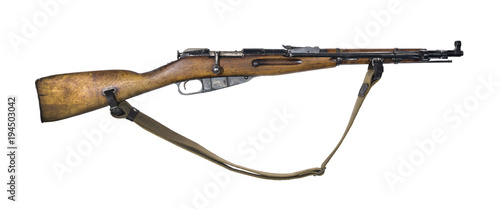 Cuadro en lienzo vintage military rifle with bayonet in its closed position, isolated