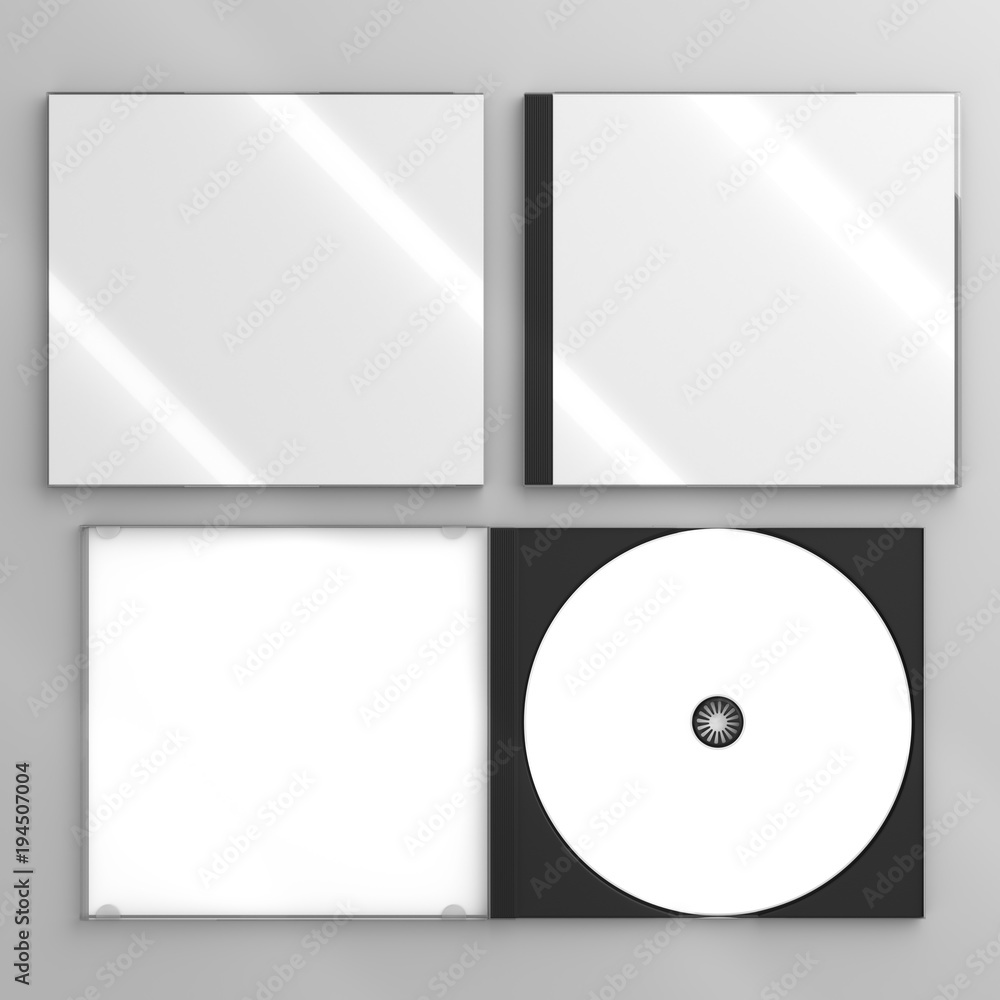CD DVD Disc plastic box mockup. Top view. Stock Photo | Adobe Stock
