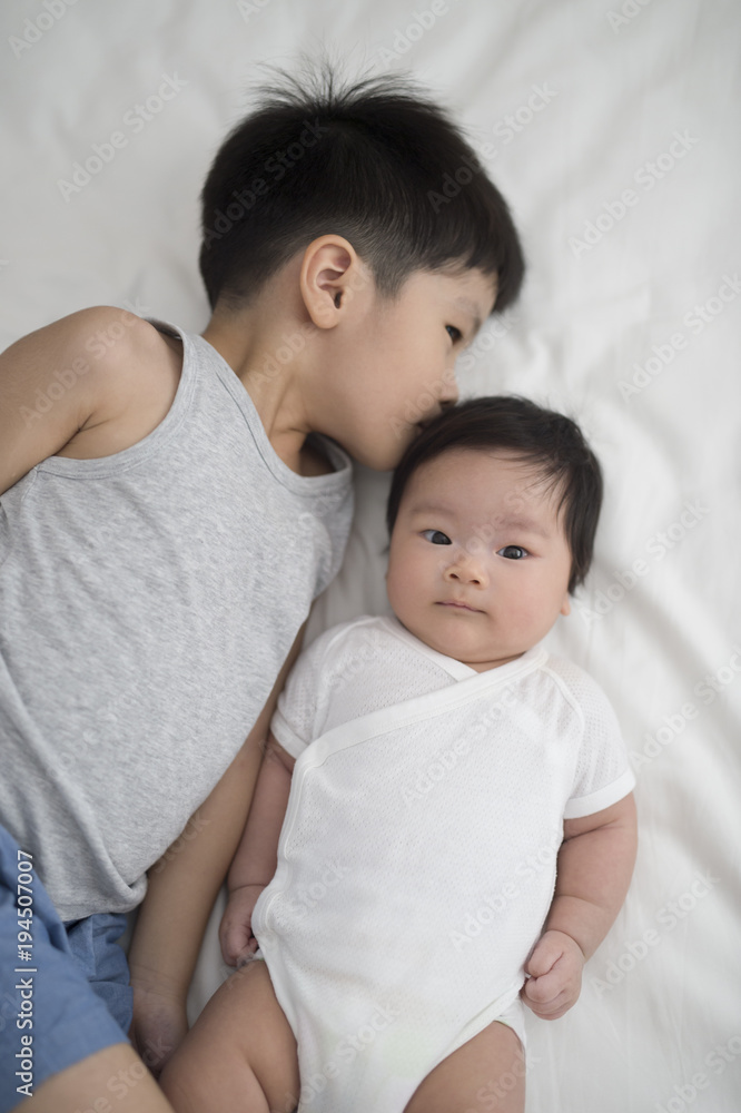 Brother and baby sister