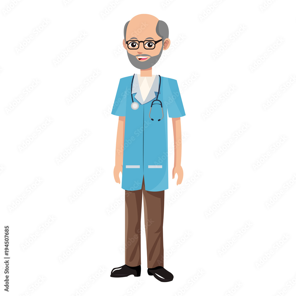 Doctor male cartoon vector illustration graphic design