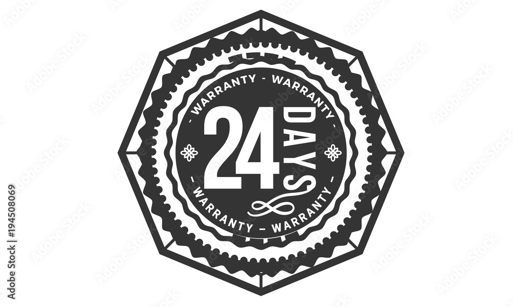 24 days warranty icon rubber stamp 24 days warranty icon rubber stamp