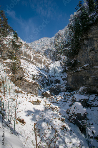 Kuhflucht in Farchant oberster Wasserfall.
