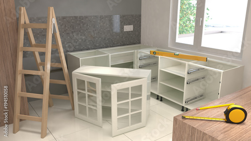 Assemblyf of kitchen furniture © Studio Harmony