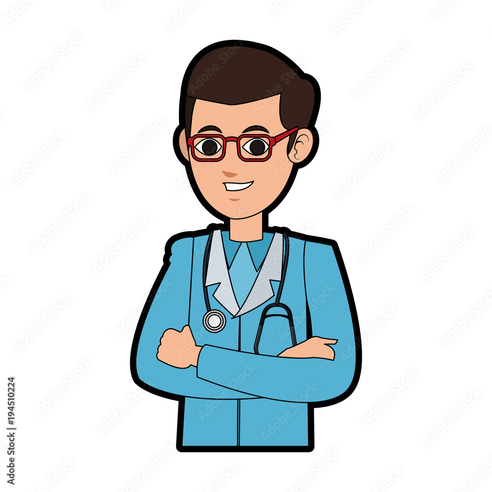 Doctor male cartoon vector illustration graphic design