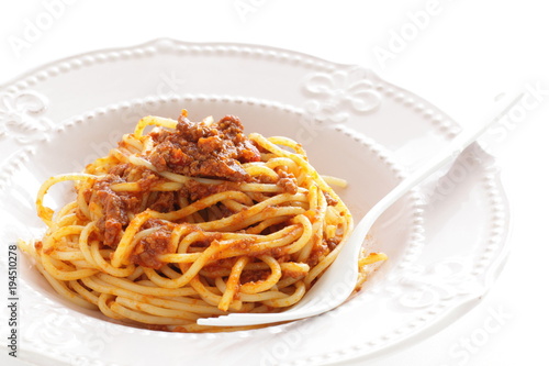 Homemade meat sauce spaghetti