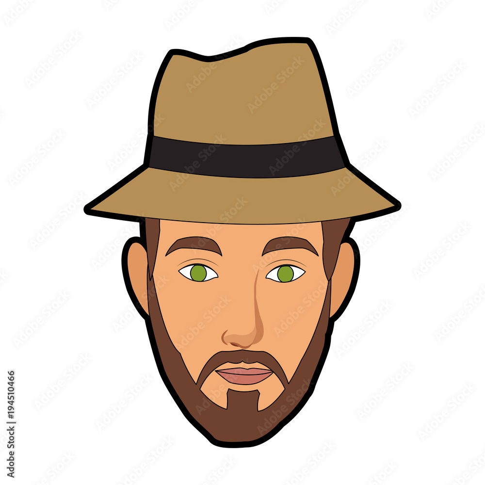 Man face cartoon with accesory vector illustration graphic design Man face cartoon with accesory vector illustration graphic design