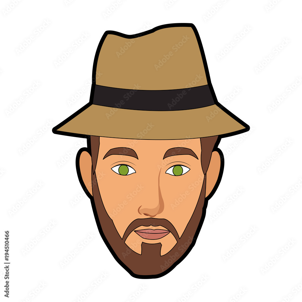 Man face cartoon with accesory vector illustration graphic design