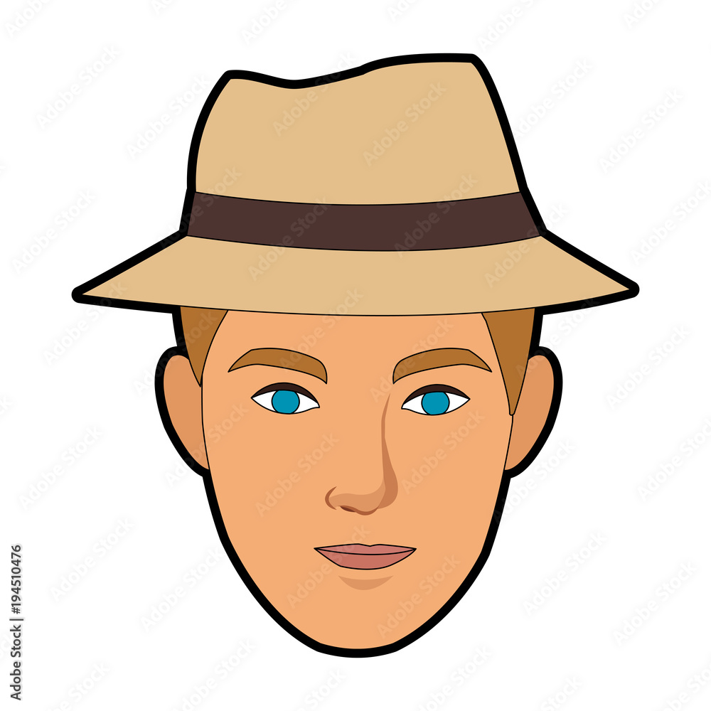 Man face cartoon with accesory vector illustration graphic design