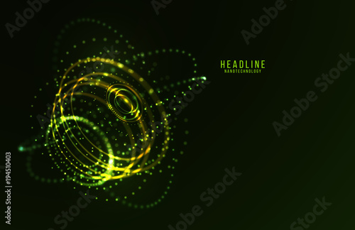 Abstract futuristic HUD 3D object.
