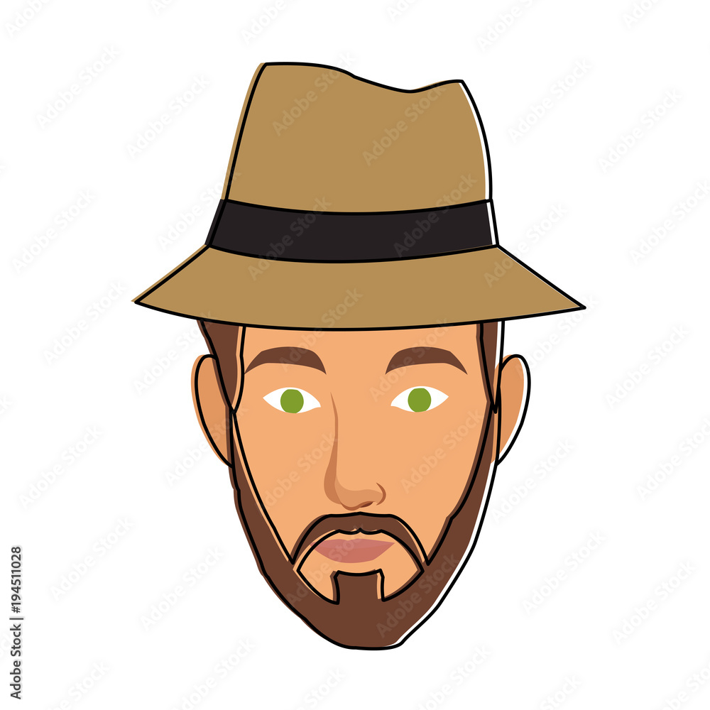 Man face cartoon with accesory vector illustration graphic design Man face cartoon with accesory vector illustration graphic design