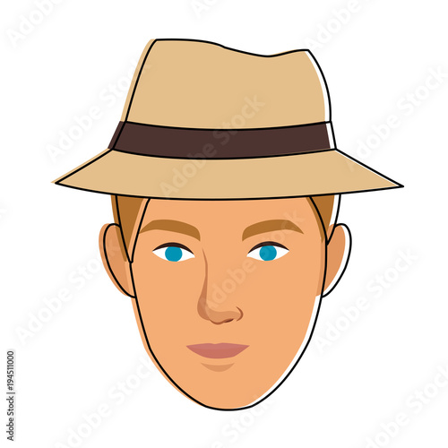 Man face cartoon with accesory vector illustration graphic design