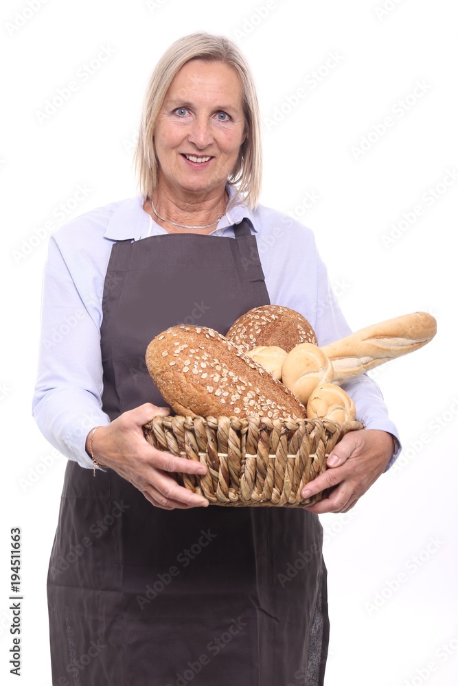 Mature woman with food