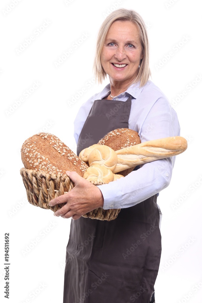Mature woman with bread