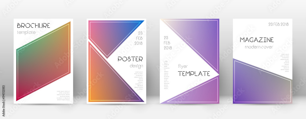 Flyer layout. Triangle original template for Brochure, Annual Report, Magazine, Poster, Corporate Presentation, Portfolio, Flyer. Bewitching gradient cover page.