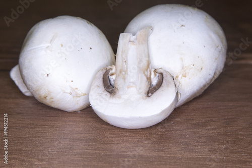 Fresh button mushrooms close up