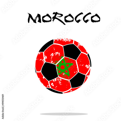 Flag of Morocco as an abstract soccer ball
