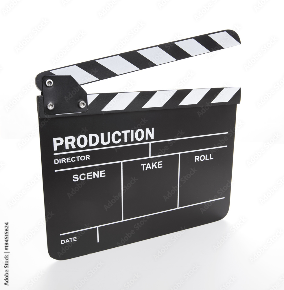 Fototapeta premium Movie clapper isolated on white background