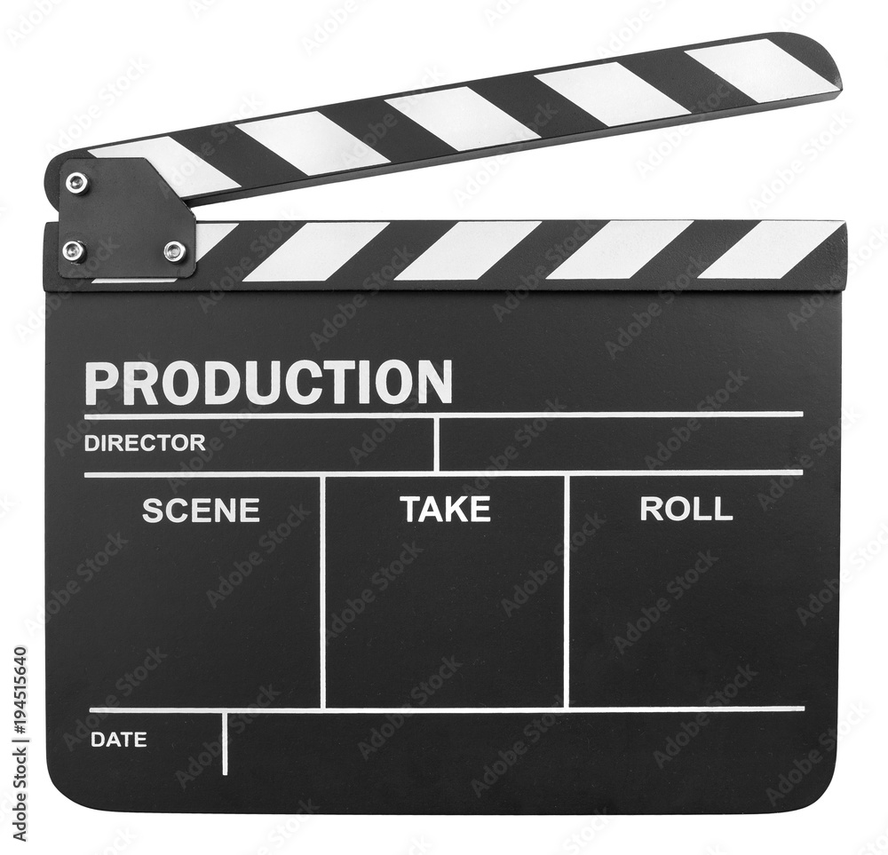 Naklejka premium Movie clapper isolated on white background