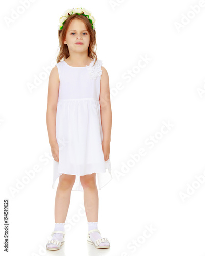 Fashionable little girl in a dress © lotosfoto