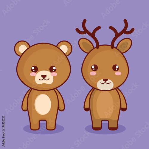 cute and little animals characters vector illustration design