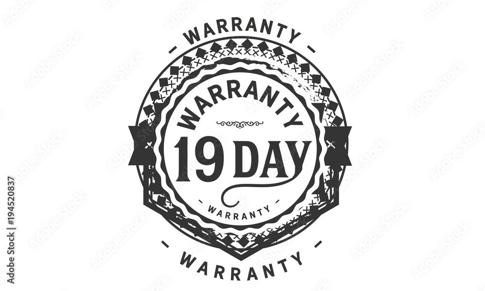 19 days warranty icon vintage rubber stamp guarantee