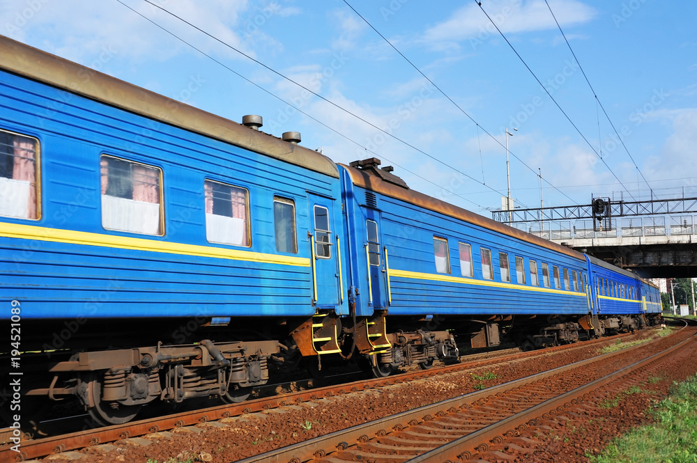Fototapeta premium Passenger train on railway
