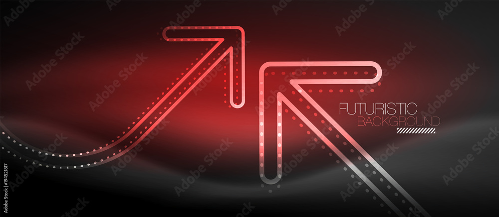 Techno neon glowing arrow background Techno neon glowing arrow background