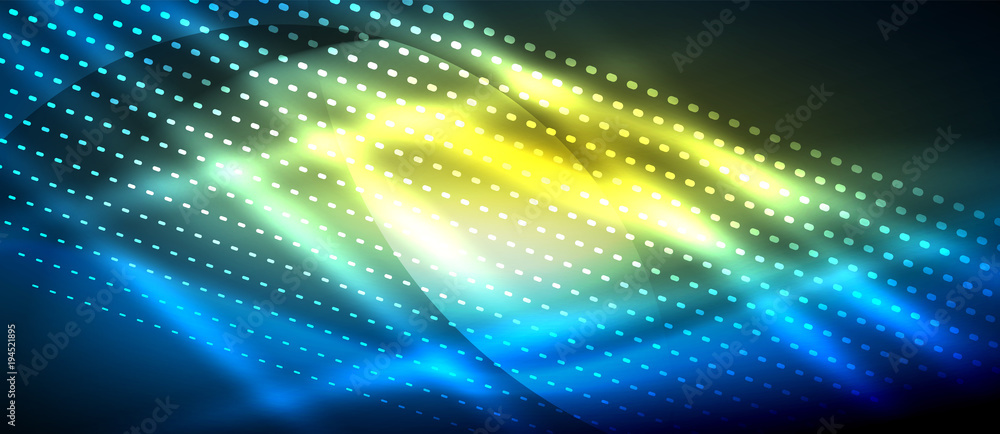 Neon smooth wave digital abstract background Neon smooth wave digital abstract background