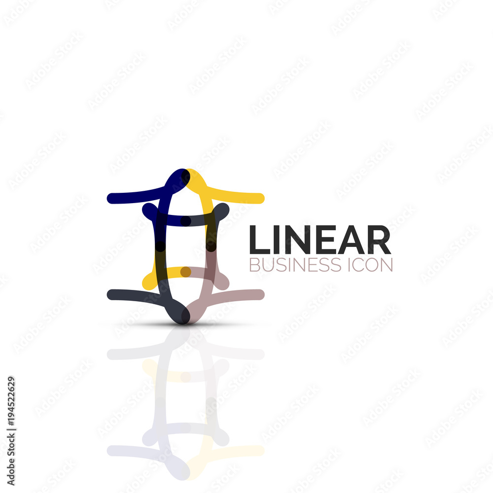 Abstract flower or star minimalistic linear icon, thin line geometric flat symbol for business icon design, abstract button or emblem Abstract flower or star minimalistic linear icon, thin line geometric flat symbol for business icon design, abstract button or emblem